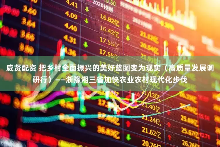 威贤配资 把乡村全面振兴的美好蓝图变为现实（高质量发展调研行）——浙豫湘三省加快农业农村现代化步伐