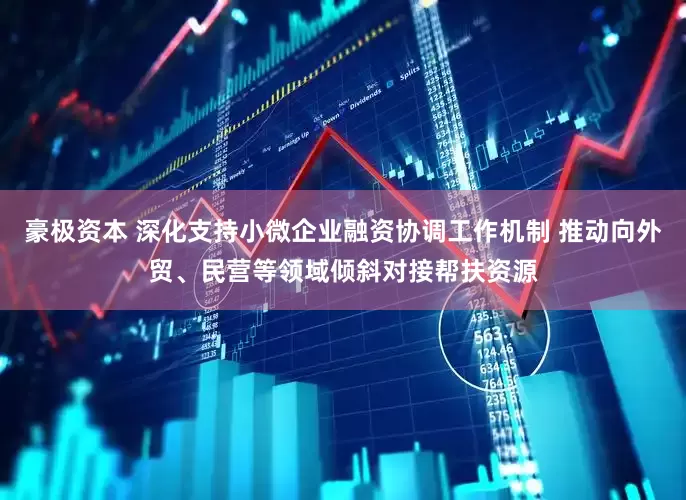 豪极资本 深化支持小微企业融资协调工作机制 推动向外贸、民营等领域倾斜对接帮扶资源